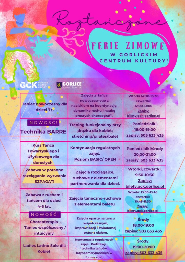 gorlice ferie zimowe w centrum kultury